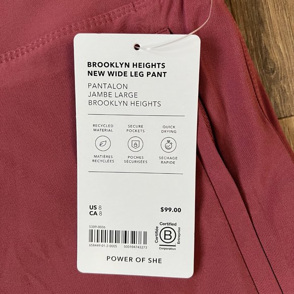 NEW Athleta Brooklyn Heights New Wide Leg Berry Pant Sz 8 - Picture 6 of 12
